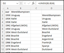 unieke waarden tellen in excel